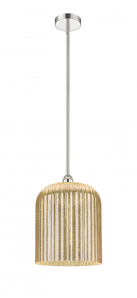 Bridal Veil - 1 Light - 5 inch - Polished Nickel - Cord hung - Mini Pendant