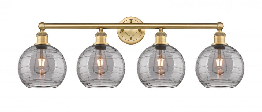 Athens Deco Swirl - 4 Light - 35 inch - Brushed Brass - Bath Vanity Light