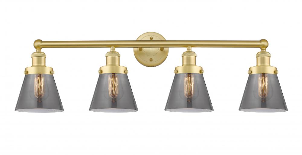 Cone - 4 Light - 33 inch - Satin Gold - Bath Vanity Light