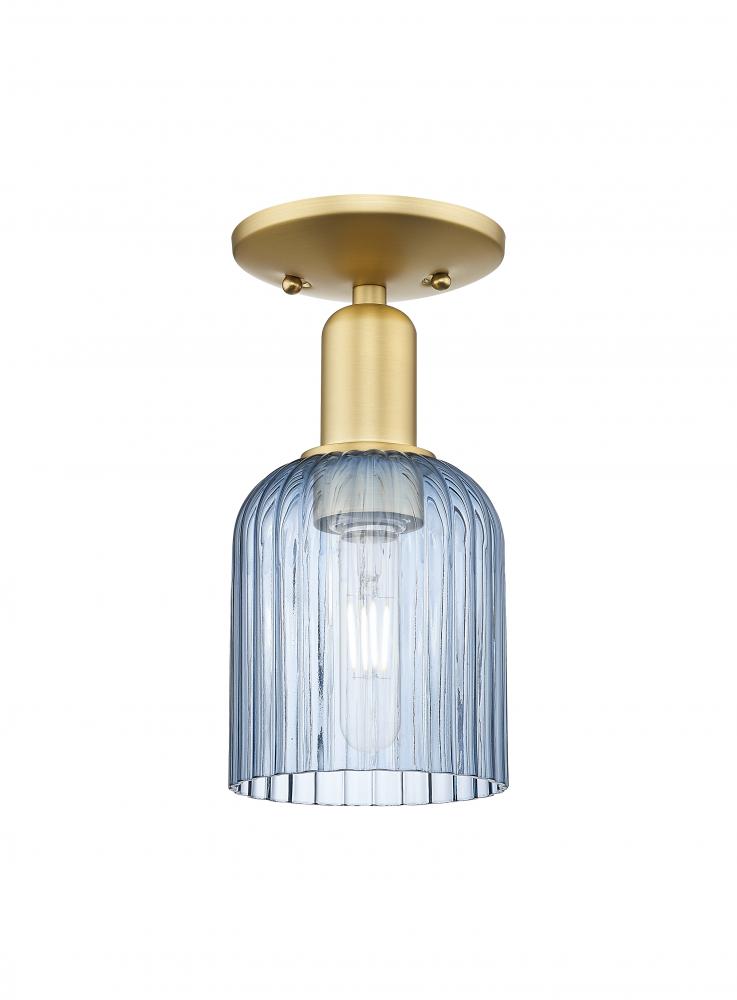 Bridal Veil - 1 Light - 6 inch - Satin Gold - Semi-Flush Mount