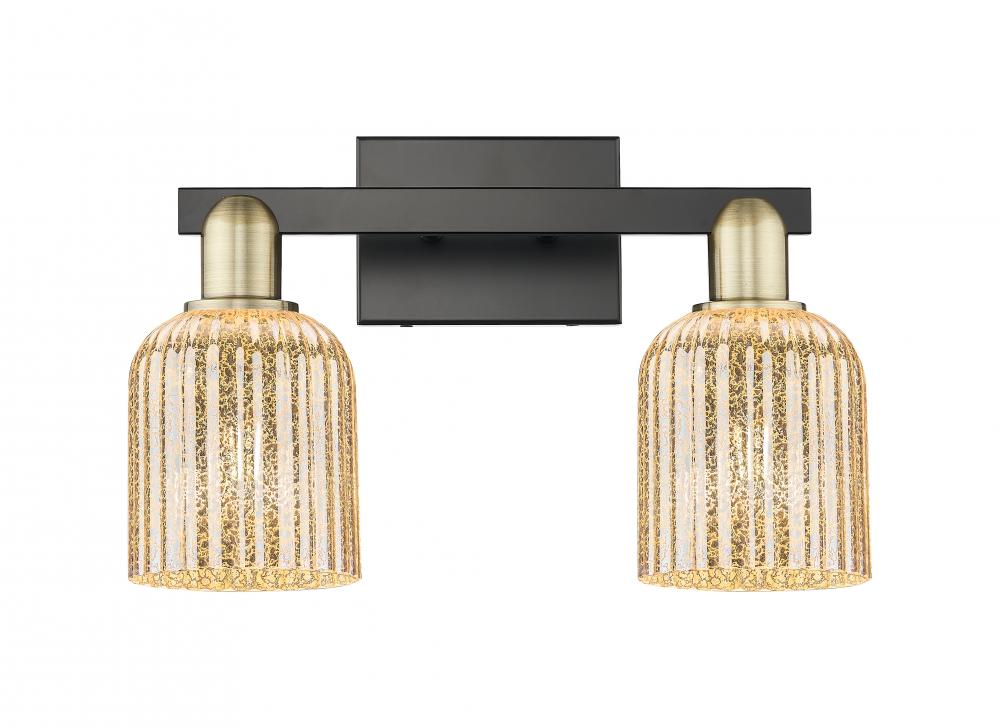 Bridal Veil - 2 Light - 16 inch - Black Antique Brass - Bath Vanity Light