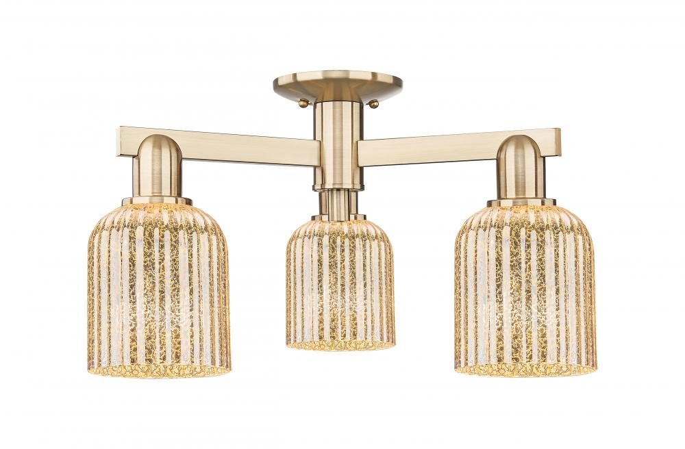 Bridal Veil - 3 Light - 6 inch - Champagne Bronze - Semi-Flush Mount