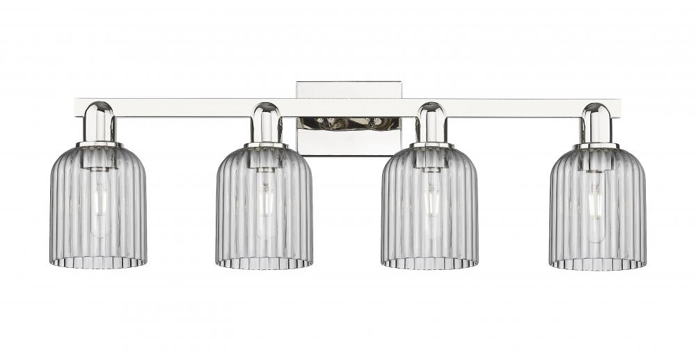 Bridal Veil - 4 Light - 36 inch - Polished Nickel - Bath Vanity Light