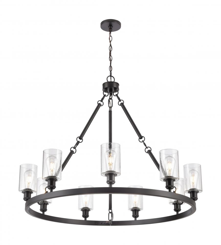 Clymer - 9 Light - 40 inch - Matte Black - Chain Hung - Chandelier