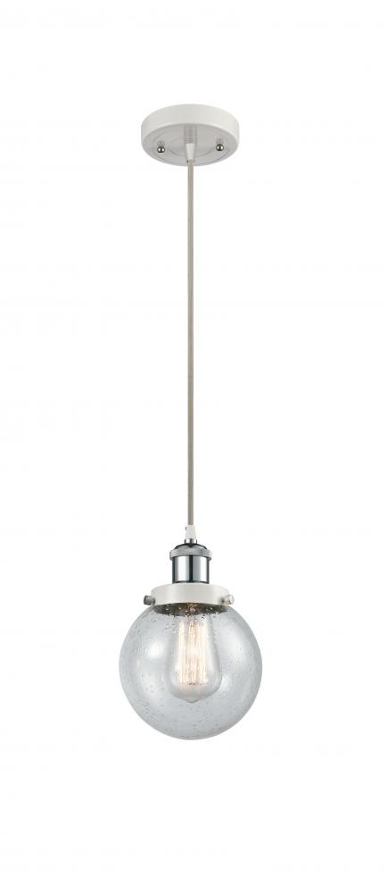 Beacon - 1 Light - 6 inch - White Polished Chrome - Cord hung - Mini Pendant