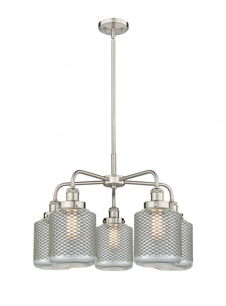 Edison - 5 Light - 25 inch - Satin Nickel - Chandelier