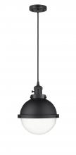 Innovations Lighting 201CSW-BK-HFS-82-BK-LED - Hampden - 1 Light - 9 inch - Matte Black - Cord hung - Mini Pendant