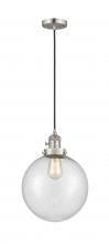 Innovations Lighting 201CSW-SN-G204-10-LED - Beacon - 1 Light - 10 inch - Brushed Satin Nickel - Cord hung - Mini Pendant