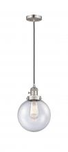 Innovations Lighting 201CSW-SN-G204-8-LED - Beacon - 1 Light - 8 inch - Brushed Satin Nickel - Cord hung - Mini Pendant