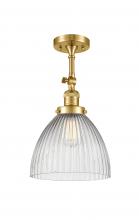 Innovations Lighting 201F-SG-G222-LED - Seneca Falls - 1 Light - 10 inch - Satin Gold - Semi-Flush Mount