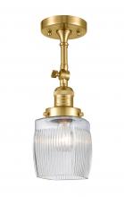 Innovations Lighting 201F-SG-G302-LED - Colton - 1 Light - 6 inch - Satin Gold - Semi-Flush Mount