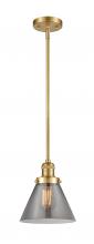 Innovations Lighting 201S-SG-G43-LED - Cone - 1 Light - 8 inch - Satin Gold - Stem Hung - Mini Pendant