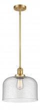 Innovations Lighting 201S-SG-G74-L-LED - Bell - 1 Light - 12 inch - Satin Gold - Stem Hung - Mini Pendant