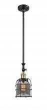 Innovations Lighting 206-BAB-G53-CE-LED - Bell Cage - 1 Light - 6 inch - Black Antique Brass - Stem Hung - Mini Pendant