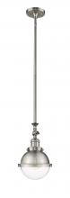 Innovations Lighting 206-SN-HFS-62-SN-LED - Hampden - 1 Light - 7 inch - Brushed Satin Nickel - Stem Hung - Mini Pendant