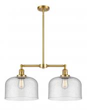 Innovations Lighting 209-SG-G74-L-LED - Bell - 2 Light - 21 inch - Satin Gold - Stem Hung - Island Light