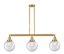 Innovations Lighting 213-SG-G204-8-LED - Beacon - 3 Light - 41 inch - Satin Gold - Stem Hung - Island Light