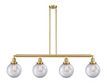 Innovations Lighting 214-SG-G202-8-LED - Beacon - 4 Light - 53 inch - Satin Gold - Stem Hung - Island Light