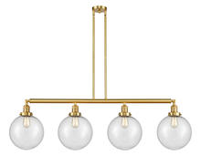 Innovations Lighting 214-SG-G204-10-LED - Beacon - 4 Light - 54 inch - Satin Gold - Stem Hung - Island Light