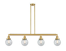 Innovations Lighting 214-SG-G204-6-LED - Beacon - 4 Light - 51 inch - Satin Gold - Stem Hung - Island Light