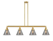 Innovations Lighting 214-SG-G43-LED - Cone - 4 Light - 52 inch - Satin Gold - Stem Hung - Island Light