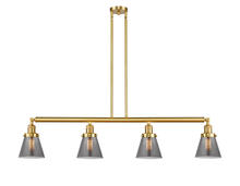 Innovations Lighting 214-SG-G63-LED - Cone - 4 Light - 51 inch - Satin Gold - Stem Hung - Island Light