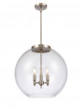 Innovations Lighting 221-3S-SN-G124-18-LED - Athens - 3 Light - 18 inch - Brushed Satin Nickel - Cord hung - Pendant