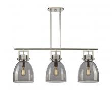 Innovations Lighting 411-3I-SN-G412-10SM - Newton Bell - 3 Light - 42 inch - Satin Nickel - Island Light