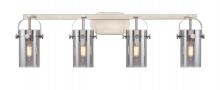 Innovations Lighting 423-4W-SN-G423-7SM - Pilaster II Cylinder - 4 Light - 35 inch - Satin Nickel - Bath Vanity Light