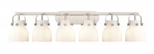 Innovations Lighting 423-6W-SN-G412-6WH - Pilaster II Bell - 6 Light - 46 inch - Satin Nickel - Bath Vanity Light