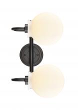 Innovations Lighting 437-2W-BK-G4371-LED - Olivia - 2 Light - 17 inch - Matte Black - Bath Vanity Light