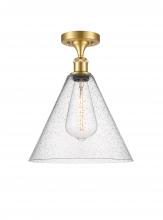 Innovations Lighting 516-1C-SG-GBC-124-LED - Berkshire - 1 Light - 12 inch - Satin Gold - Semi-Flush Mount