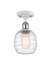 Innovations Lighting 516-1C-WPC-G1013-LED - Belfast - 1 Light - 6 inch - White Polished Chrome - Semi-Flush Mount