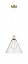 Innovations Lighting 516-1P-SG-GBC-124-LED - Berkshire - 1 Light - 12 inch - Satin Gold - Cord hung - Mini Pendant