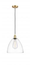 Innovations Lighting 516-1P-SG-GBD-122-LED - Bristol - 1 Light - 12 inch - Satin Gold - Cord hung - Mini Pendant