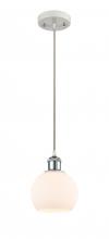 Innovations Lighting 516-1P-WPC-G121-6-LED - Athens - 1 Light - 6 inch - White Polished Chrome - Cord hung - Mini Pendant