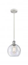 Innovations Lighting 516-1P-WPC-G124-8-LED - Athens - 1 Light - 8 inch - White Polished Chrome - Cord hung - Mini Pendant