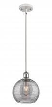 Innovations Lighting 516-1S-WPC-G1213-8SM - Athens Deco Swirl - 1 Light - 8 inch - White Polished Chrome - Mini Pendant