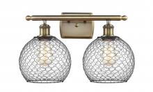 Innovations Lighting 516-2W-AB-G122-8CBK-LED - Farmhouse Chicken Wire - 2 Light - 18 inch - Antique Brass - Bath Vanity Light