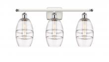  516-3W-WPC-G557-6CL - Vaz - 3 Light - 26 inch - White Polished Chrome - Bath Vanity Light