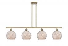 Innovations Lighting 516-4I-AB-G121-8CBK-LED - Farmhouse Chicken Wire - 4 Light - 48 inch - Antique Brass - Cord hung - Island Light