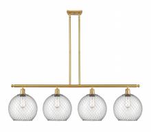 Innovations Lighting 516-4I-SG-G122-10CSN-LED - Farmhouse Chicken Wire - 4 Light - 48 inch - Satin Gold - Cord hung - Island Light