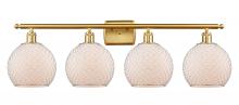 Innovations Lighting 516-4W-SG-G121-8CSN-LED - Farmhouse Chicken Wire - 4 Light - 38 inch - Satin Gold - Bath Vanity Light