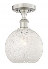 Innovations Lighting 616-1F-SN-G1216-8WM - White Mouchette - 1 Light - 8 inch - Brushed Satin Nickel - Semi-Flush Mount