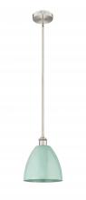 Innovations Lighting 616-1S-SN-MBD-9-SF-LED - Plymouth - 1 Light - 9 inch - Brushed Satin Nickel - Cord hung - Mini Pendant