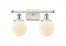 Innovations Lighting 916-2W-WPC-G201-6-LED - Beacon - 2 Light - 16 inch - White Polished Chrome - Bath Vanity Light