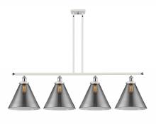 Innovations Lighting 916-4I-WPC-G43-L-LED - Cone - 4 Light - 48 inch - White Polished Chrome - Stem Hung - Island Light