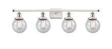 Innovations Lighting 916-4W-WPC-G204-6-LED - Beacon - 4 Light - 36 inch - White Polished Chrome - Bath Vanity Light