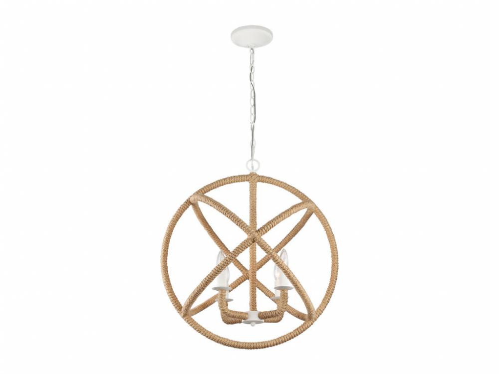 Marina 4-Light Chandelier in Natural White