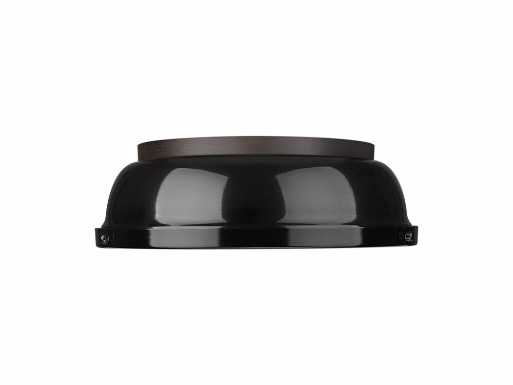 Duncan 14" Flush Mount in Rubbed Bronze with Matte Black